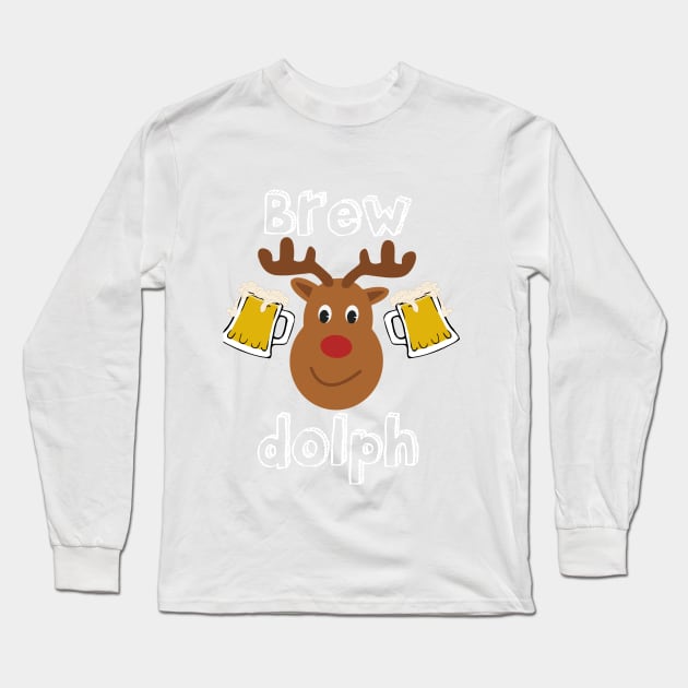 Brew-Dolph Reindeer Long Sleeve T-Shirt by Skylane